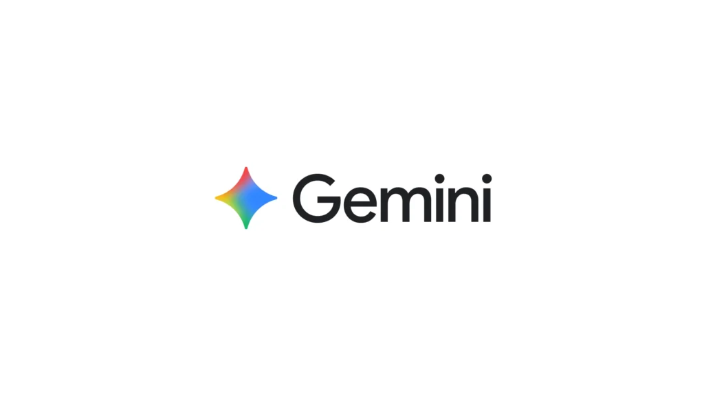 Google Gemini – Tumisang Bogwasi Google Gemini logo with colorful sparkle icon and black Gemini text on white background