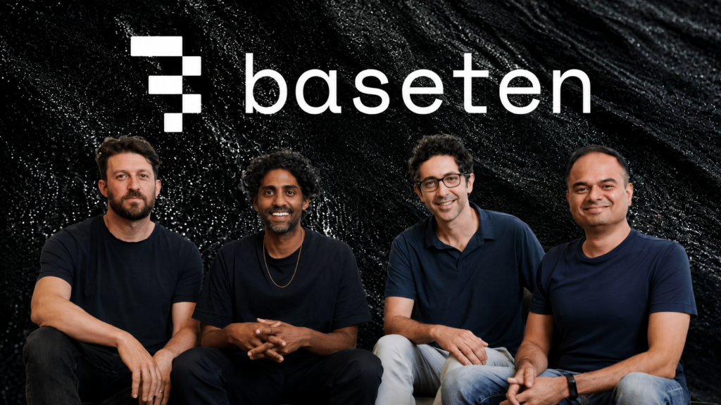 Baseten co-founders Tuhin Srivastava, Amir Haghighat, Phil Howes and Pankaj Gupta – Tumisang Bogwasi Baseten co-founders Tuhin Srivastava, Amir Haghighat, Phil Howes and Pankaj Gupta seated together in front of the Baseten logo