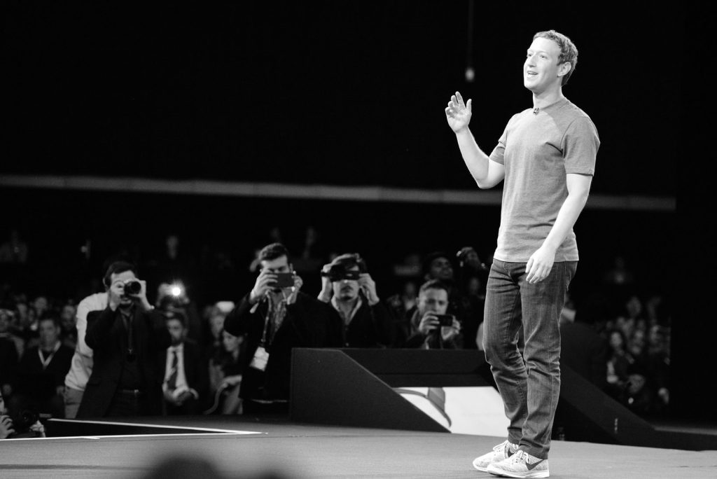 Mark Zuckerberg on stage at Mobile World Congress in Barcelona, February 2016